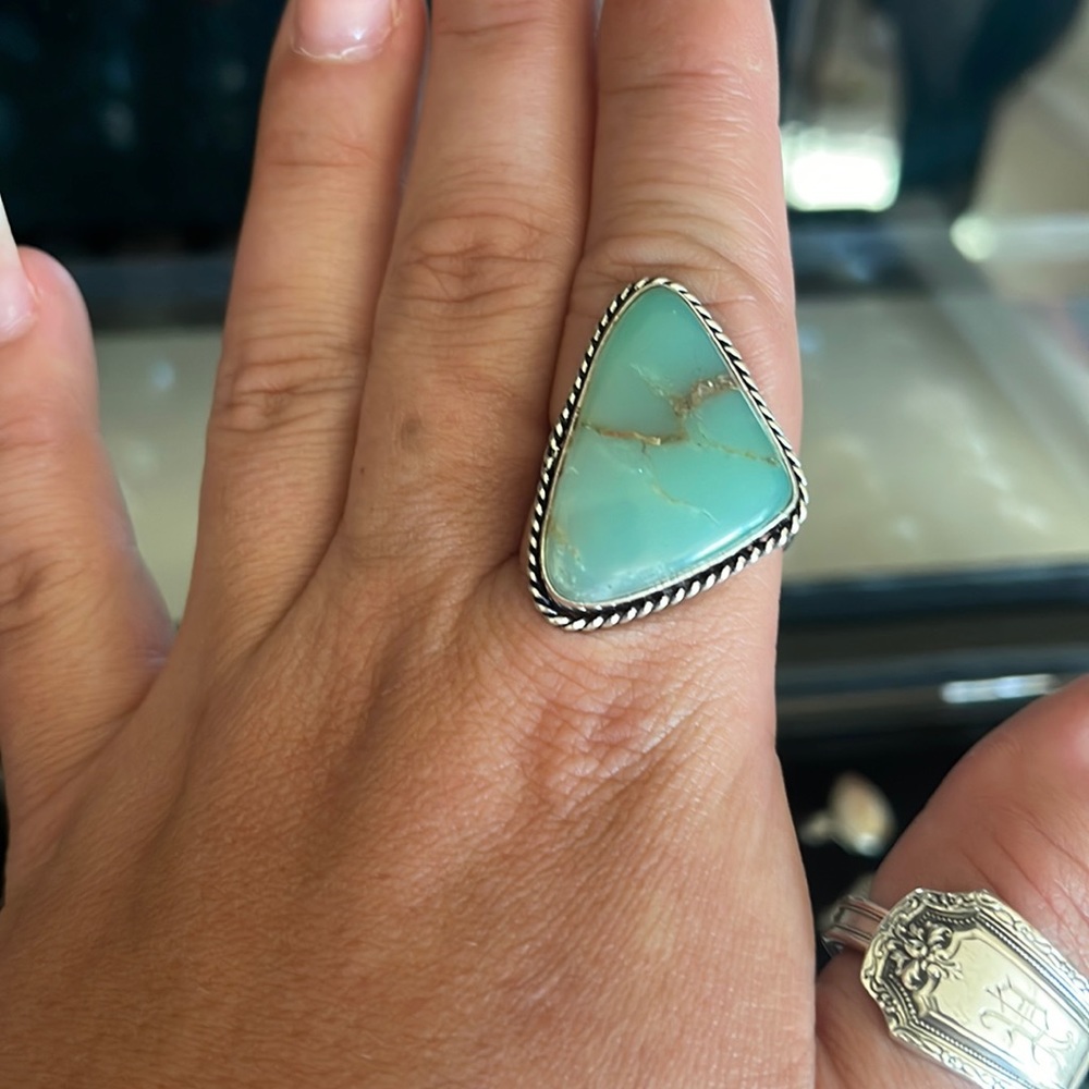 Green Chalcedony Ring